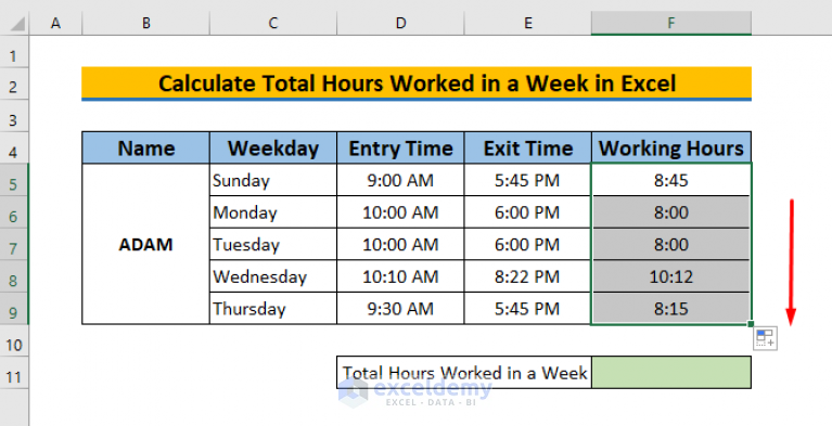 how-to-calculate-total-hours-worked-in-a-week-in-excel-top-5-methods