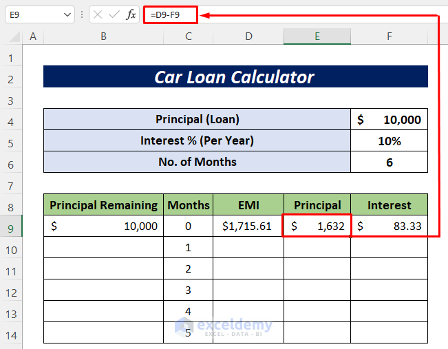 Car Loan Calculator In Excel Sheet