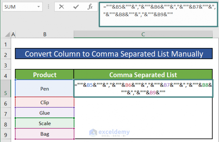 4-ways-to-convert-excel-column-to-comma-separated-value-youtube