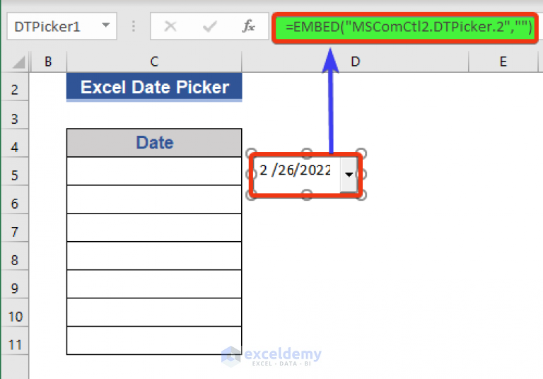 Excel Date Picker for Entire Column ExcelDemy