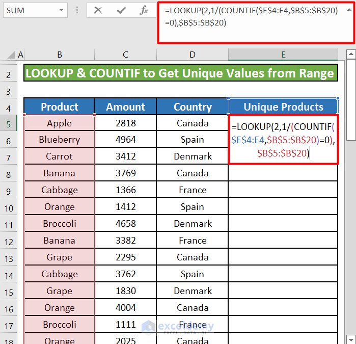 How To Get Unique Values From Range In Excel 8 Methods ExcelDemy