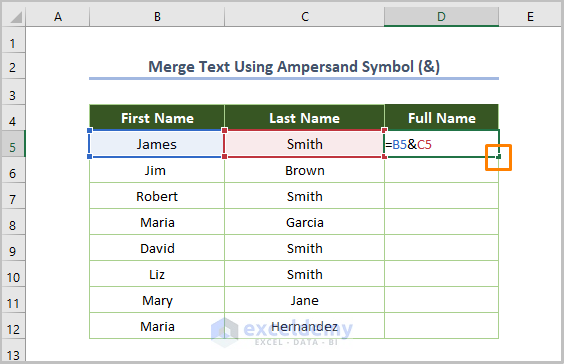 How To Merge Text From Two Cells In Excel 7 Methods ExcelDemy