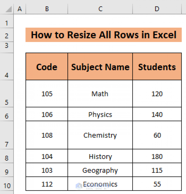 How To Resize All Rows In Excel