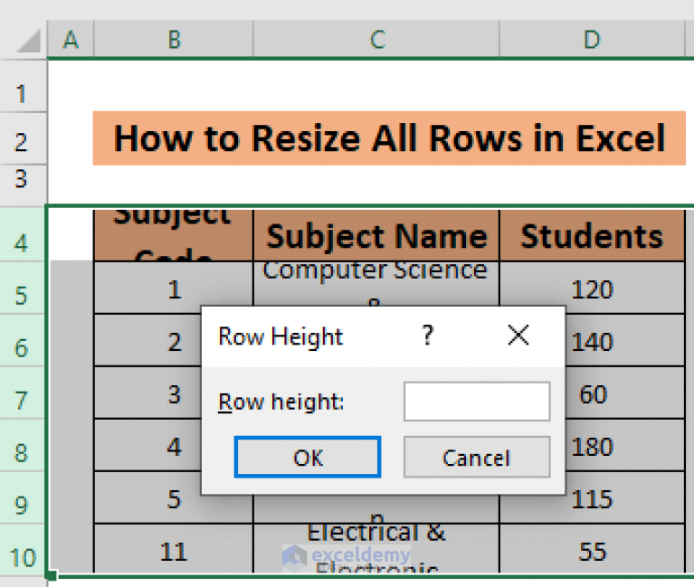 How To Resize All Rows In Excel 6 Different Approaches Exceldemy 3539