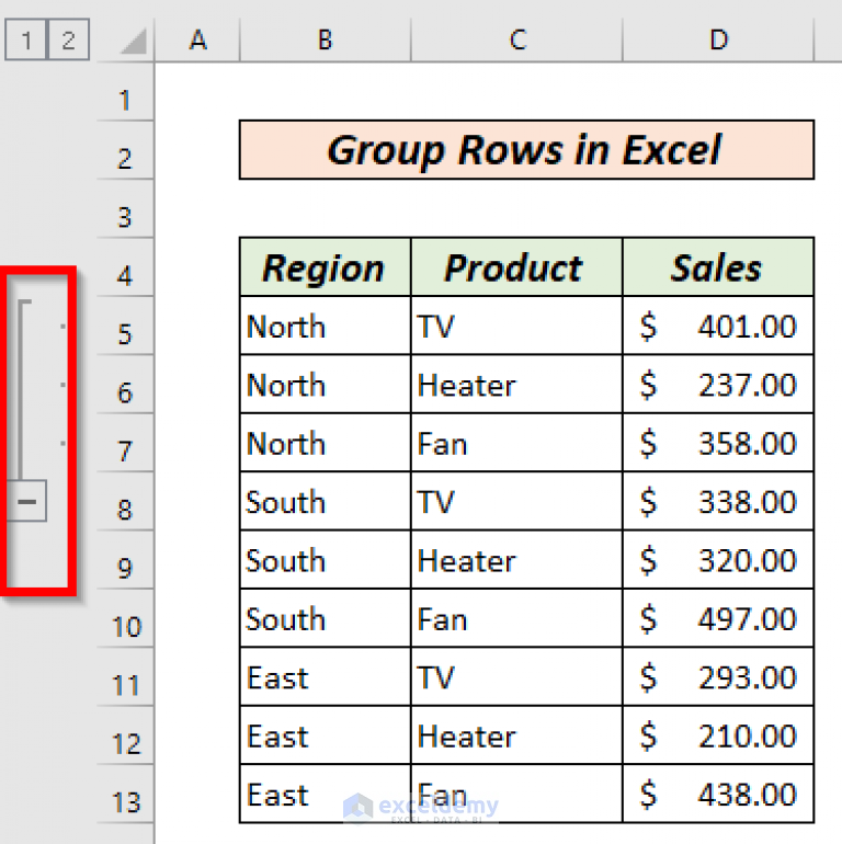 How To Group Rows In Excel 5 Easy Ways Exceldemy 8007