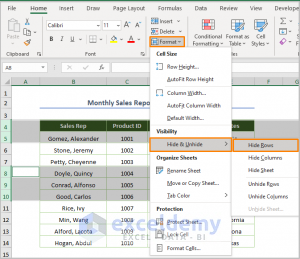 How to Hide Rows in Excel (6 Effective Methods) - ExcelDemy