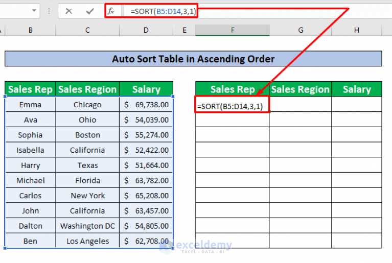 how-to-auto-sort-table-in-excel-5-methods-exceldemy