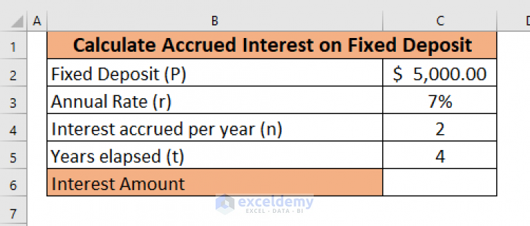 How To Calculate Accrued Interest On Fixed Deposit In Excel (3 Methods)