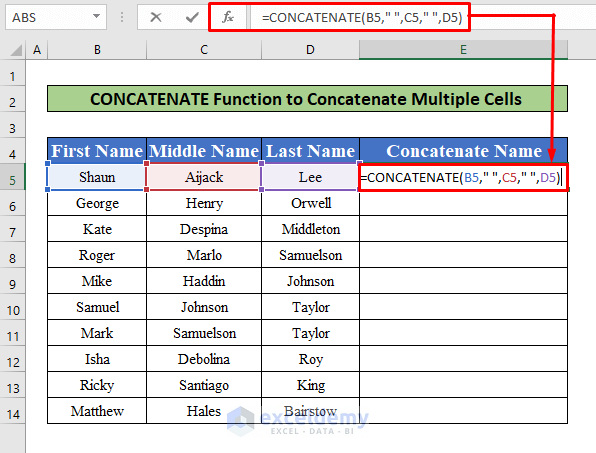 how-to-concatenate-multiple-cells-with-space-in-excel-7-methods