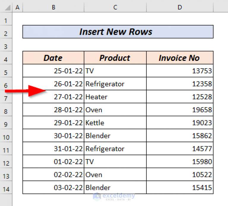 Shortcuts To Insert New Row In Excel 6 Quick Methods ExcelDemy   How To Insert New Row In Excel Shortcut 2 768x694 