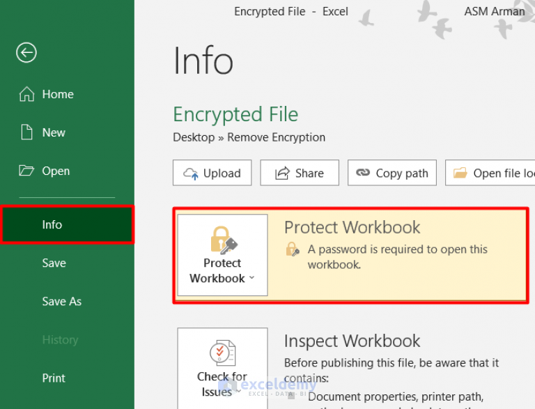 How To Remove Encryption From Excel (2 Methods) - ExcelDemy