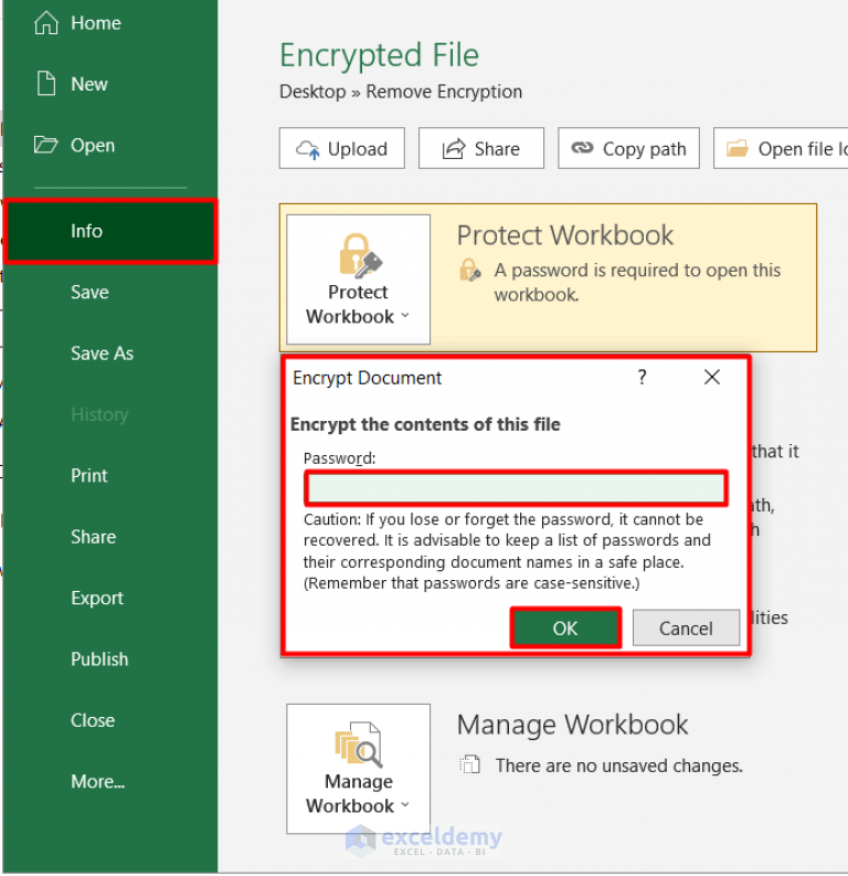 How To Remove Encryption From Excel (2 Methods) - ExcelDemy