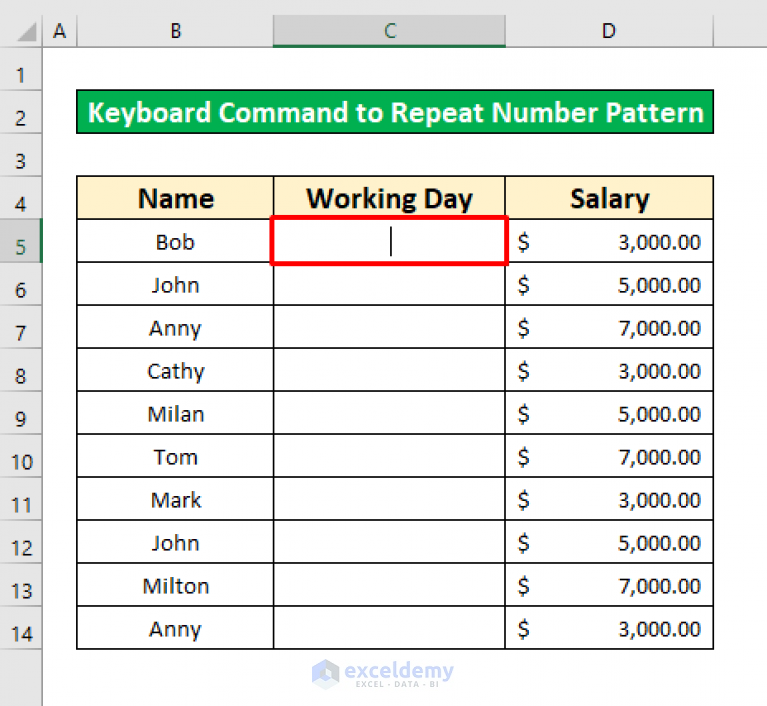 how-to-repeat-number-pattern-in-excel-5-methods-exceldemy