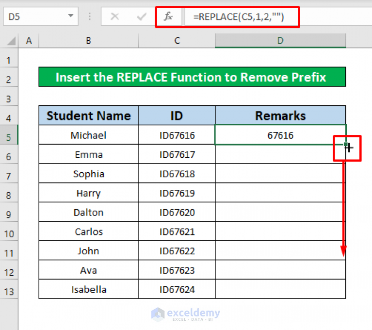 How to Remove Prefix in Excel (6 Methods) - ExcelDemy