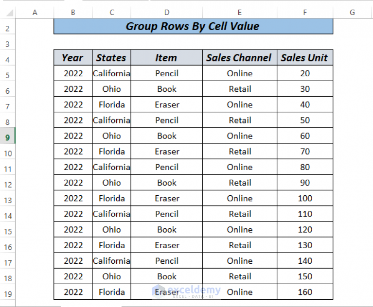 how-to-group-rows-by-cell-value-in-excel-3-simple-ways-exceldemy