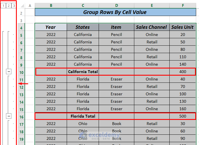 How To Group Rows By Cell Value In Excel 3 Simple Ways ExcelDemy