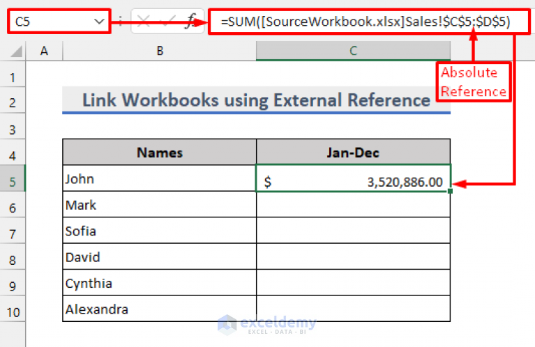 How To Link Two Workbooks In Excel 5 Methods ExcelDemy