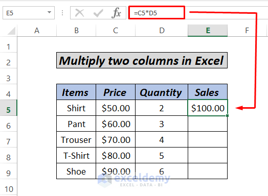 How To Multiply Two Columns In Excel 5 Easiest Methods ExcelDemy