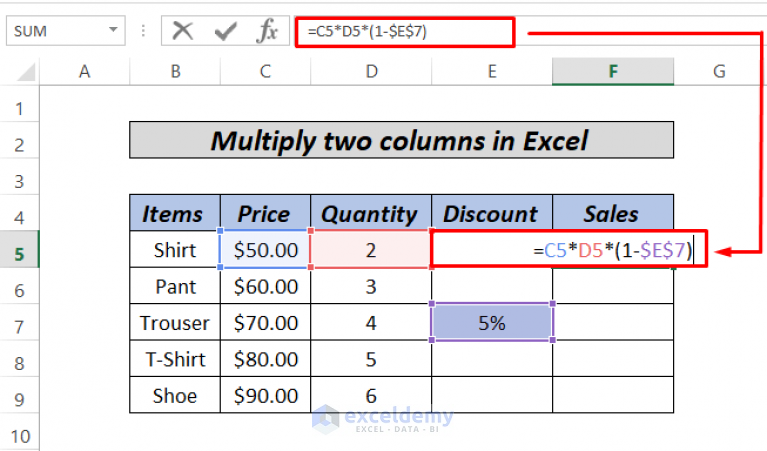 How To Multiply Two Columns In Excel 5 Easiest Methods ExcelDemy