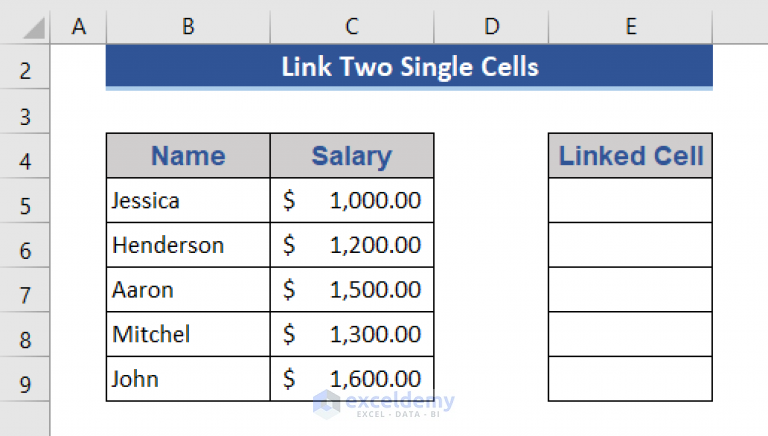 How To Link Two Cells In Different Excel Sheets