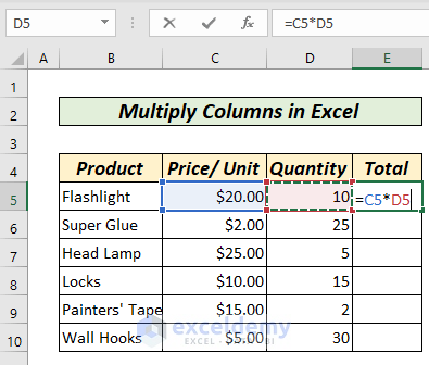 How to Multiply Columns in Excel (9 Useful and Easy Ways) - ExcelDemy