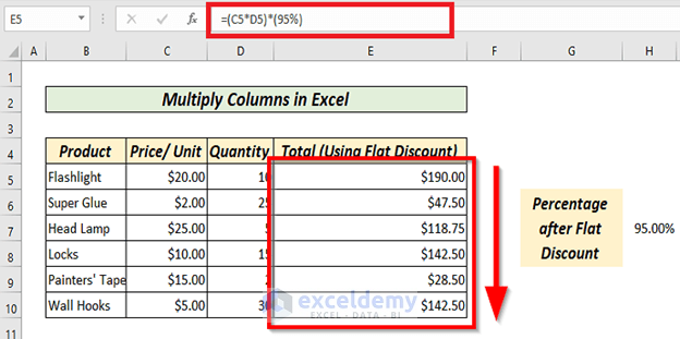 How to Multiply Columns in Excel (9 Useful and Easy Ways) - ExcelDemy