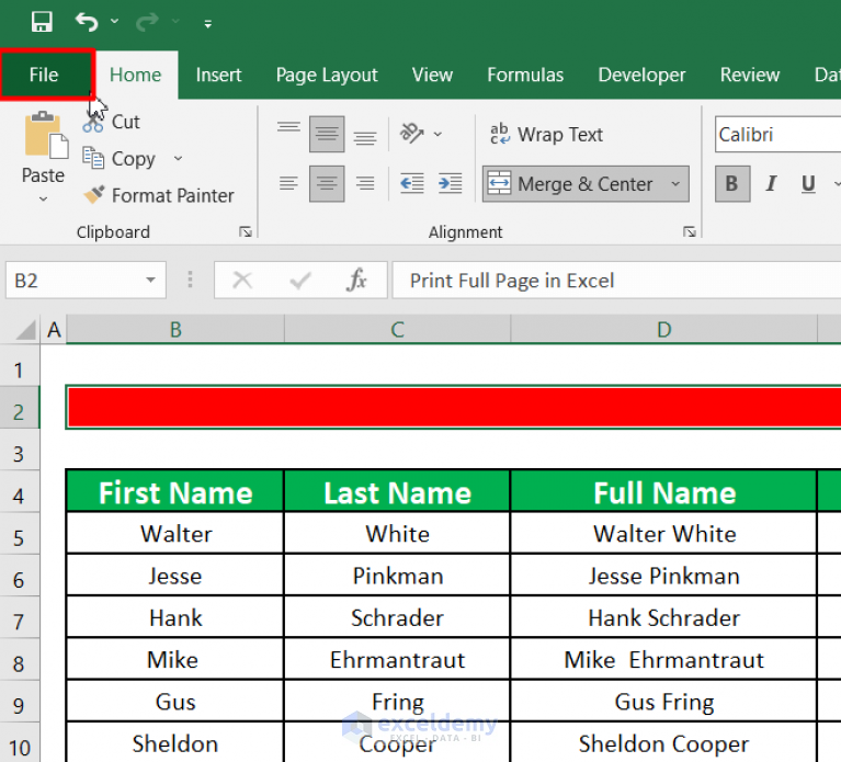 How To Print Full Page In Excel 4 Simple Ways ExcelDemy