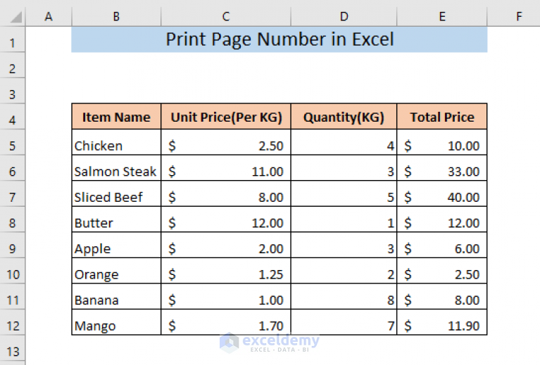 How To Print Page Number In Excel 5 Easy Ways ExcelDemy