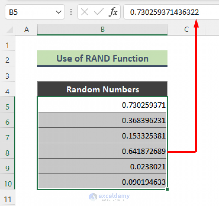 Random Number Generator between Range in Excel (8 Examples)