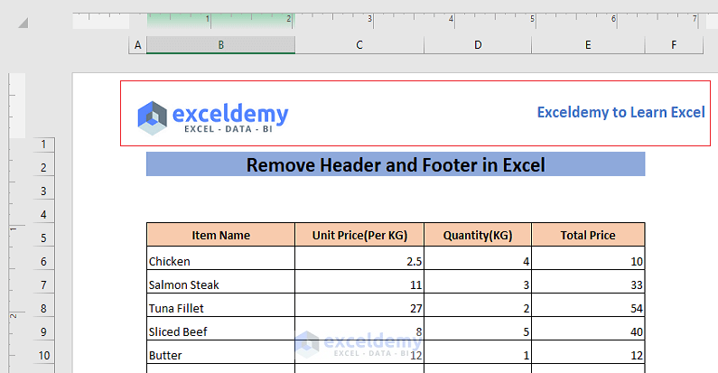 How To Remove Header And Footer In Excel 6 Methods ExcelDemy