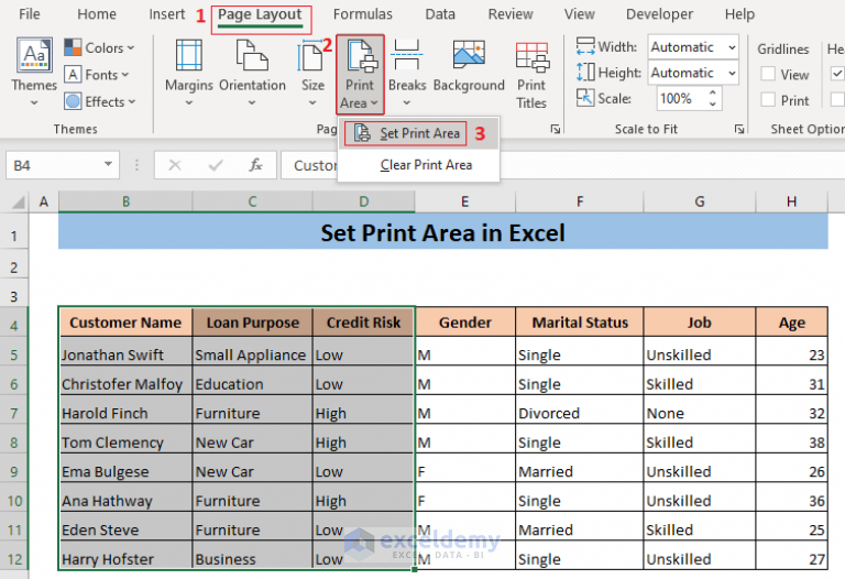 How to Set Print Area in Excel (5 Methods) - ExcelDemy