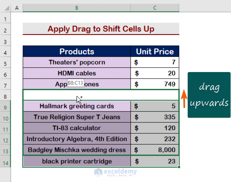 how-to-shift-cells-up-in-excel-5-quick-ways-exceldemy