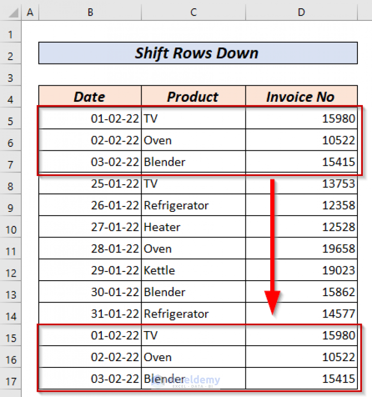 How To Shift Rows Down In Excel 3 Simple Easy Ways ExcelDemy