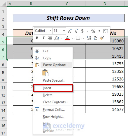 How to Shift Rows Down in Excel (3 Simple & Easy Ways) - ExcelDemy