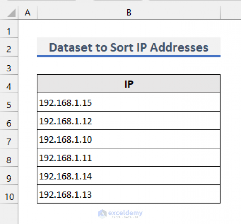 How to Sort IP Address in Excel (6 Methods) - ExcelDemy