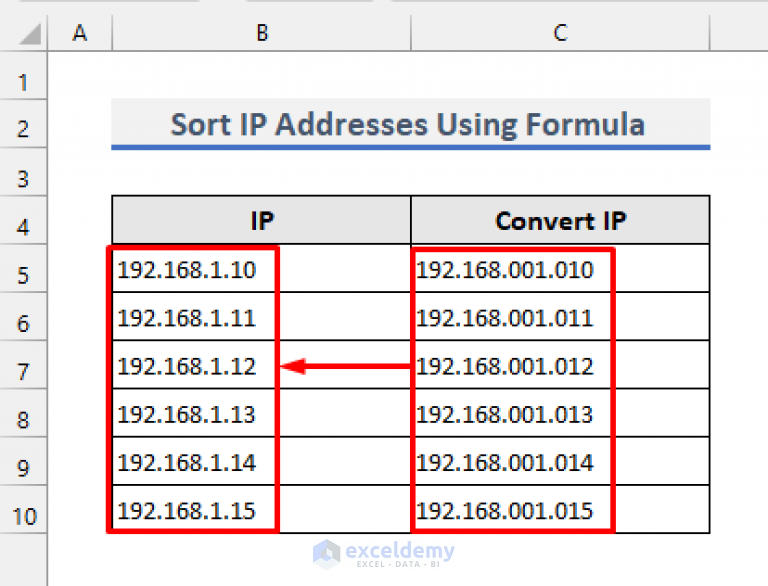 How to Sort IP Address in Excel (6 Methods) - ExcelDemy