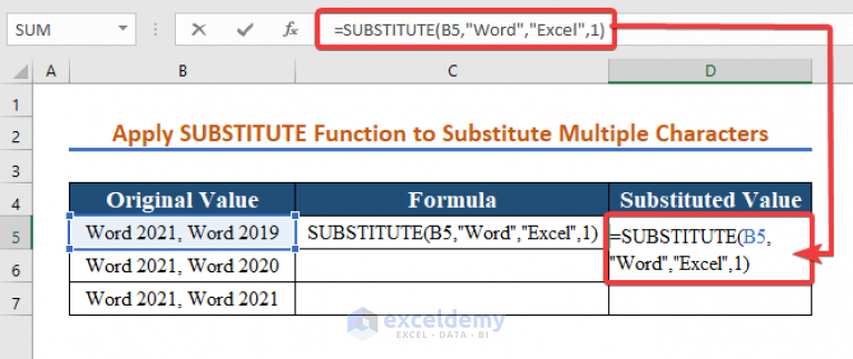 How To Substitute Multiple Characters In Excel