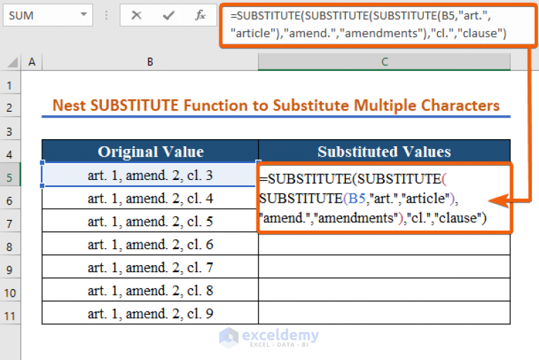 Excel Vba Substitute Multiple Characters