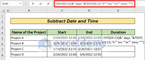 subtract time from date calculator