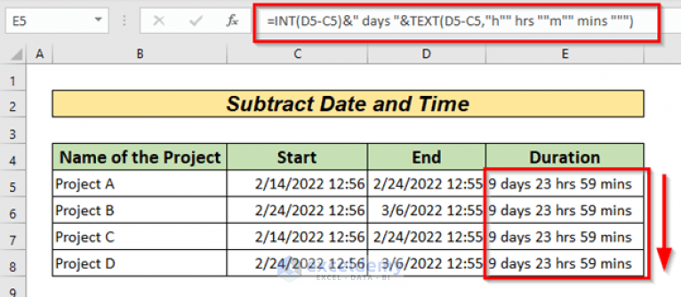 How To Subtract Date And Time In Excel 6 Easy Ways ExcelDemy