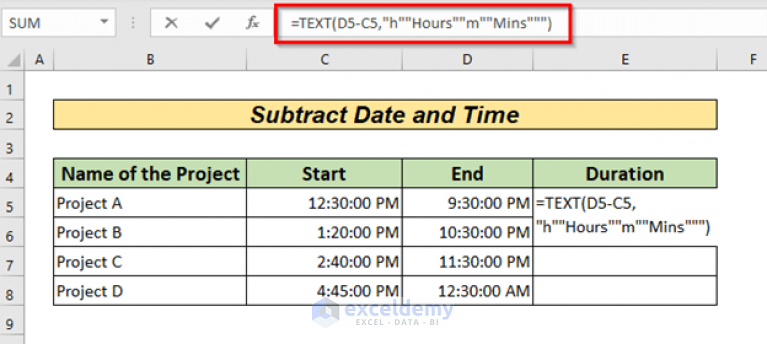 How To Subtract Date And Time In Excel 6 Easy Ways ExcelDemy