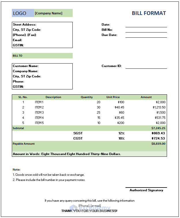 Invoice Bill Format In Excel Philipwhitebooks Blog