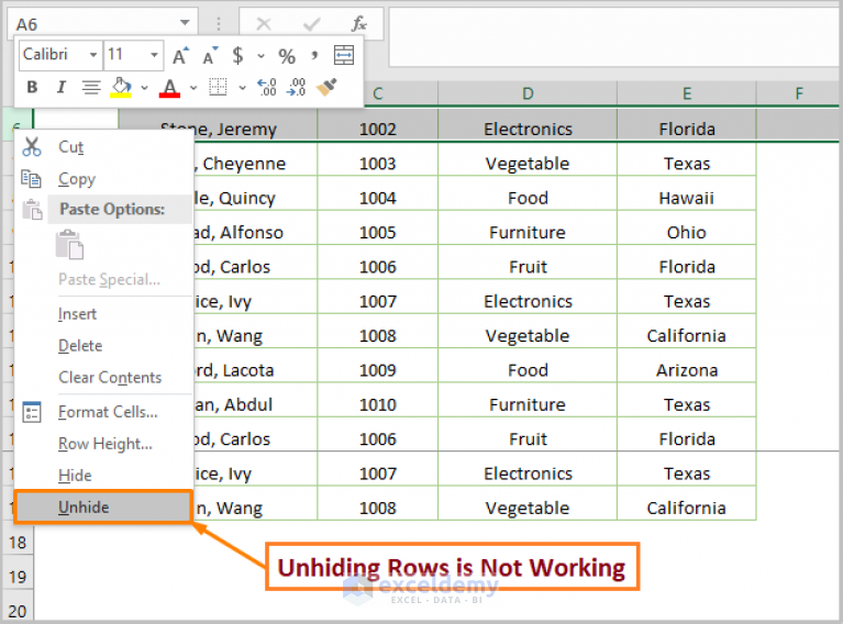 Unhide All Rows Not Working In Excel 5 Issues And Solutions Exceldemy 5206