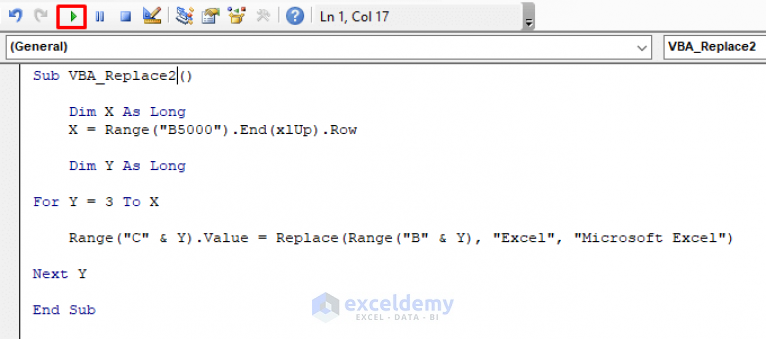 How To Use VBA Replace Function In Excel (11 Applications) - ExcelDemy