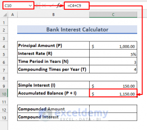 Bank Interest Calculator in Excel Sheet - Download Free Template