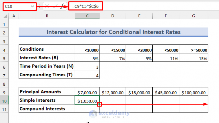 Bank Interest Calculator in Excel Sheet - Download Free Template