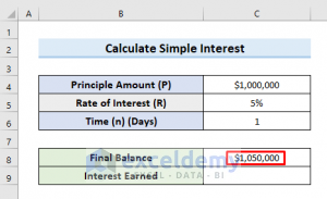 How to Calculate Daily Interest in Excel (2 Easy Ways) - ExcelDemy