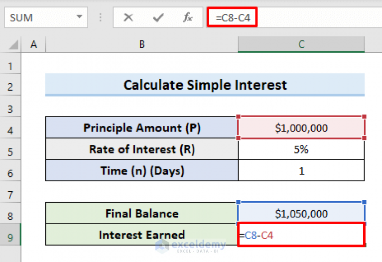 How to Calculate Daily Interest in Excel (2 Easy Ways) - ExcelDemy