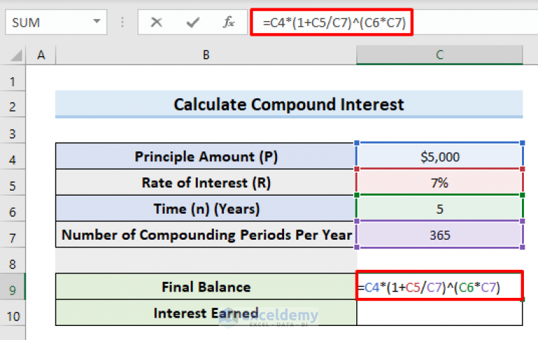 How to Calculate Daily Interest in Excel (2 Easy Ways) - ExcelDemy