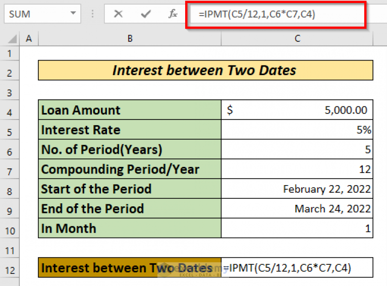 Excel Calculate Compound Interest Between Two Dates